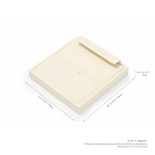 Oirlv Microfiber Jewelry Display Storage Tray Pendant Stud Earrings Tray Organizer Necklace Stud Earrings Jewelry Plate Necklace Holder(Beige) - color: Earring and Necklace P13407