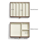 CHOSIN Black Walnut Wooden Jewelry Box for Women, 3-Layer Wood Jewelry Organizer with Glass Lid for Watches, Necklaces, Rings & Earrings Storage Mothers Day Gifts for Mom - style: 3 Layer