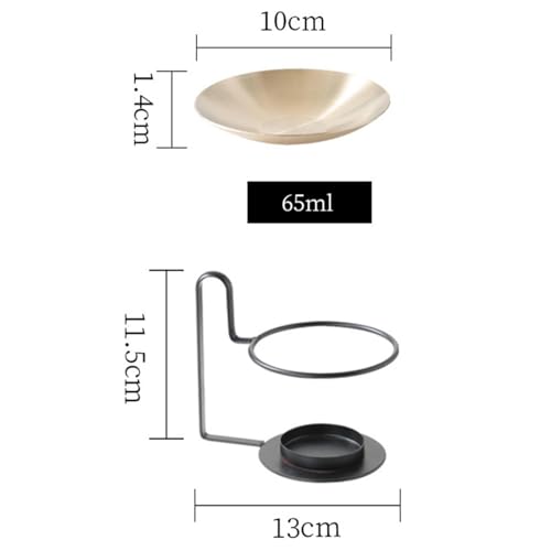 Qianly Essential Oil Melt Burner Tea Light Candle Holder Portable Hotel Detachable Essential Oil Home Decoration - color: Black