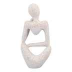 Abstract Thinker Statue | Synthetic Home Accent for Living Room/Office Desk/Bookshelf | Hollow Design Art Sculpture Collectible Present (Sandstone Left) - style: Sandstone Left