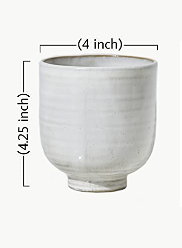 Serene Spaces Living Small Glazed Ceramic Pedestal Bowl, Set of 2- Centerpiece for Vintage Weddings, Events, Measures 4.25" Tall and 4" Diameter - color: 4" Pedestal Bowl, 2 Pcs