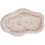 Cloud-Shaped Resin Jewelry Tray, Beige Travertine Vanity Tray for Bathroom Countertop, Trinket Candle Dish, Perfume Holder, Decorative Ottoman Tray for Home Decor Coffee Table Dresser - style: Cloud shaped