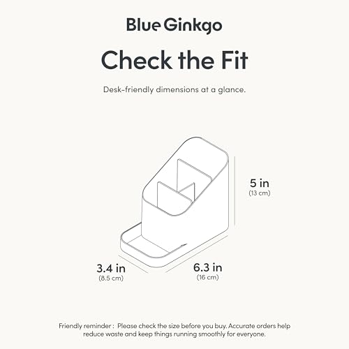 BLUE GINKGO Desk Holder – Korean-Made Office Organizer for Pencils, Pens, Notes, and Desk Supplies (White) - color: WHITE, size: HOLDER