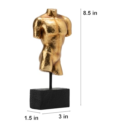 Guichifun Sculptures Home Decor Bust Male Statue - Figure Resin Decoration Modern Gold Decorative Figures Home Art Sculpture Christmas Birthday Gifts for Men&Women 3 X 1.5 X 8.5 Inch - color: Male