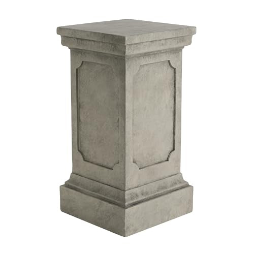 Christopher Knight Home Classic Square Flower Stand 25.75" Pedestal Plant Stand Indoor Outdoor Display Table for Ferns Orchids Sculptures with MGO Construction Brushed Finish, Light Gray - size: 25.75"