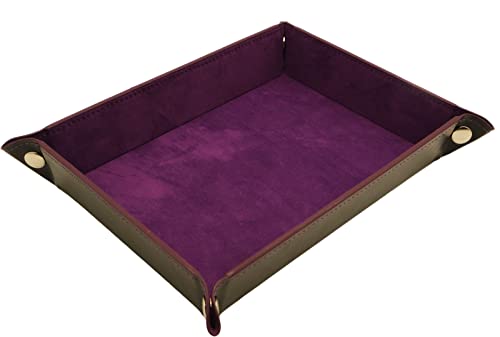 Valet Organizer - Catchall Tray for Jewelry, Wallets, Watches, Keys, Coins, Phones, Glasses - Perfect for Nightstand, Desk, Entryway - color: Purple