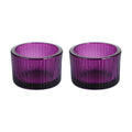 2 Pcs Glass Tealight Candle Holder Clear Tea Light Candle Cups Votive Candles Holders Containers Floating Candles Holders Dining Table Candle Holder Wedding Table Centerpieces Purple - color: Purple