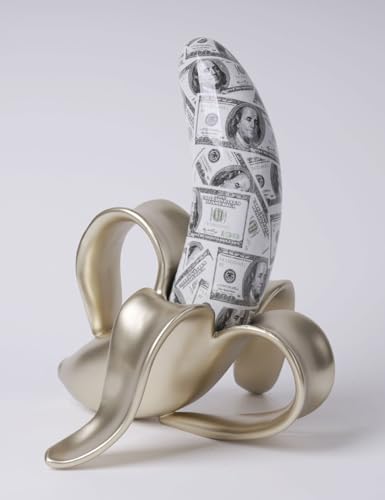 Banana Statue Abstract Sculpture Decor Modern Gift Table Centerpiece Figurine for Home Room Office Polyresin 13.4 Inch