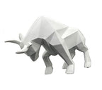 SMRTHMRT Abstract Geometric Sculptures Animals Statues,Collectible Figurines Home Office Tabletop Ornaments (White Bull) - color: White Bull
