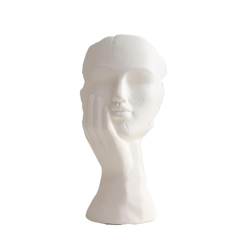 White Ceramic Vase – Nordic Minimalist Unglazed Stoneware Flower Vessel, Living-Room Centerpiece, Boho-Soft Furnishing Accent (Type 05) - color: Type 05