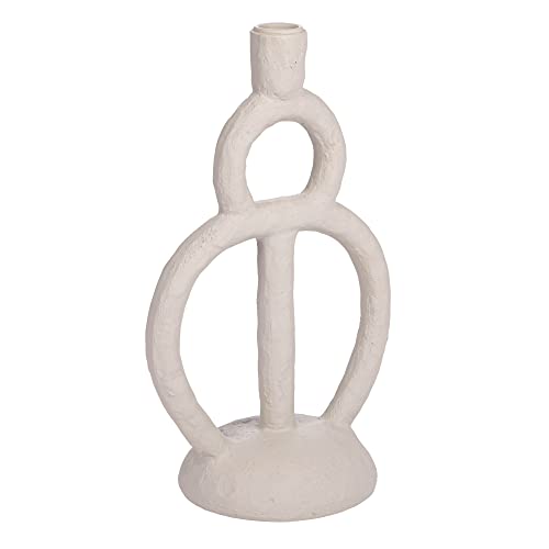 Bloomingville Modern Sculptural, Ivory Taper Candle Holder, Cream