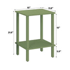 TUTOTAK End Table, Side Table, Nightstand, 2-Tier Storage Shelf, Sofa Side Table for Small Space, Living Room, Bed Room Olive Green TB01BOG034 - color: Olive Green