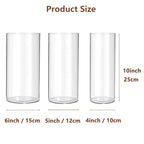3 Pack Acrylic Cylinder Vases, Non-breakable Vase for Centerpieces, 10 inch Tall Clear Flower Vase Bulk Floating Candle Holder for Wedding Table Home Decor and Party - size: 3 Pack(4''W x 10''H & 5''W x 10''H & 6''W x 10''H)