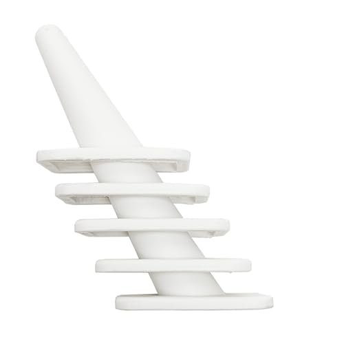 MOOCA 10 Pcs Set Finger Ring Display, Stackable Ring Holder Display Made by Rubber, Jewelry Storage Jewelry Stands for Shows, White Color, 1 3/8 W x 2 1/4 D x 2 1/8 H in - color: 10 pieces, White Rubber