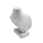 Mini Pendant Jewelry Display Stand Bust White PU Holder Black Velvet Mannequin Necklace Stand Wooden Portrait Model 12cm (Gray) - color: Gray