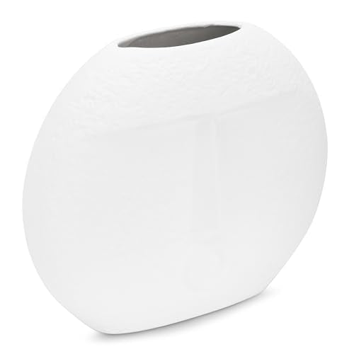 Ajuny Face Vase Set of 2 – White Ceramic Vases, Decorative Abstract Face Design for Wall, Bedroom, Modern Farmhouse Accent, Living Room, Coffee Table, Office - style: Face-Vase