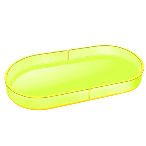 Acrylic Decorative Vanity Tray Perfume Jewelry Trinket Tray for Bathroom Counter Soap Toilet Tank Sink Small Candle Catch All Organizer, 12.6x6.3 Inches, Neon Green - color: Neon Green