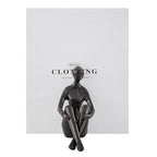 Brown Cast Iron Abstract Sitting Female Sculpture Pair Bookend Set of 2 - Tabletop Figurines for Desks, Accent Tables, or Shelves