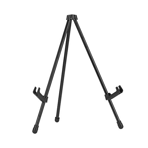 Amazon Basics Tabletop Instant Easel, Black Steel, Portable Tripod for Paintings, Signs, Posters, Adjustable Display
