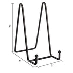 Hedume 8 Pack Iron Display Stand, 6 Inch Black Metal Easel Plate Display Photo Holder Stand, Picture Frame Holder Stand for Decorative Plate, Book, Photo Easel