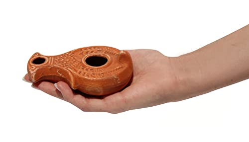 Christian & Jewish Holy Land Oil Lamp with Widow’s Mite Coin – Unique Handmade Gift of Faith - color: Herodian - Biblical Wise Virgins oil lamp