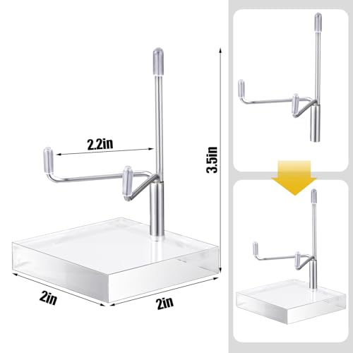Suzile 4 Pcs Adjustable Metal Arm Display Stand Easel with Acrylic Base Rock Display Easel Holder Acrylic Crystal Clear Plate Stand for Geodes Mineral Agate (Silver, 2 x 2 x 3 Inch) - color: Silver, size: 2 x 2 x 3 Inch