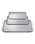 Caraway Non-Stick Ceramic Baking Sheet Trio - Naturally Slick Ceramic Coating - Non-Toxic, PTFE & PFOA Free - 18 x 13" Large, 15 x 10" Medium, & 9" x 13" Small - Black - color: Black, size: Baking Sheet Trio