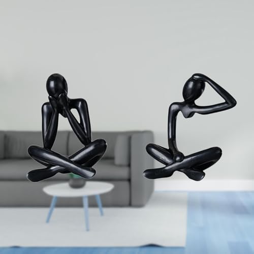 Fenteer Thinker Figurine Abstract Sculpture Minimalist Desktop Ornament Creative PP Material Suitable for Living Room Office Shelf Bedroom Cabinet Gift