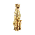 Luxury Resin Leopard Animal Figurine - Realistic Sculpture Home Decor for Living Room, TV Cabinet, Gold Accent Ornament (Leopard)