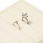 Oirlv Microfiber Velvet Ring Display Stand Small Ring Tray Showcase Jewelry Display Home Organizer(Beige) - color: Rings P13413