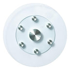 VEVOR 24 in Glass Lazy Susan Turntable, Tempered Glass Dining Table Centerpiece with 6 Rotating Wheels, 360° Smooth and Silent Spin Tabletop Rotating Tray, for Family Gatherings, Banquets & Weddings - size: 24 "