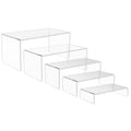 5PCS acrylic display stand, Acrylic Display Risers, 5 Sizes Clear Product Stand, Jewelry Display Riser Shelf Showcase Fixtures For Collectibles Display, Figure Display