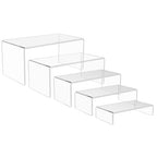 5PCS acrylic display stand, Acrylic Display Risers, 5 Sizes Clear Product Stand, Jewelry Display Riser Shelf Showcase Fixtures For Collectibles Display, Figure Display