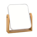 Desk Mirror,Mirror for Desk,1X/3X Magnifying Double-Sided 360°Flippable Vanity Mirror,Makeup Mirror,with Natural Bamboo Stand-White
