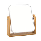 Desk Mirror,Mirror for Desk,1X/3X Magnifying Double-Sided 360°Flippable Vanity Mirror,Makeup Mirror,with Natural Bamboo Stand-White