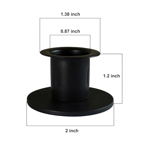 CVHOMEDECO. Primitive Iron Taper Candle Holders Vintage Black Candlestick Holders for Halloween Christmas Dining Room Home Decor. Set of 3, Round Base - color: Round 3 Pcs