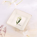 Personalized Birthday Flower Jewelry Tray - Custom Ring Holder Dish with Name for Women Mom Engraved Birth Month Flower Jewelry Tray Gifts for Wife Her Christmas Birthday Anniversary - color: Style 2