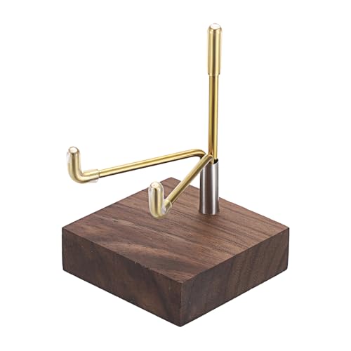 Hipiwe Adjustable Metal Arms Display Stand Easel with Wooden Base - Small Display Easel Holder for Displaying Fossil Coral Geodes Rock Mineral Agate Plate Seashell and Photos, 2"x2"x3.2"