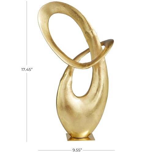 Deco 79 Aluminum Metal Abstract Decorative Sculpture Home Decor Statue, Accent Figurine 10" x 5" x 17", Gold - color: Gold, size: 10" x 5" x 17"
