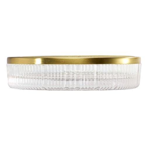 Nicole Miller - Soap Dish, Glass Countertop Accessories, Dorm Room Essentials (Louise Collection, Clear) - size: Soap Dish