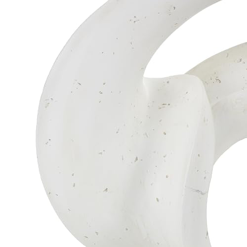 Deco 79 Polystone Abstract Decorative Sculpture Wavy Shaped Home Decor Statue with Cutouts and Speckled Texturing, Accent Figurine 20" x 11" x 17", White - size: 20" x 11" x 17"