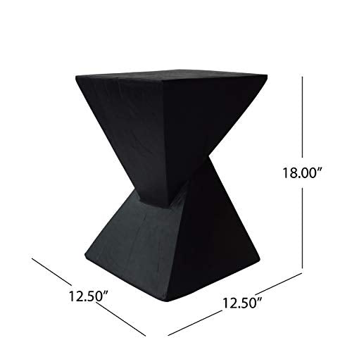 Christopher Knight Home Jerod Light-Weight Concrete Accent Table, Black - color: Black