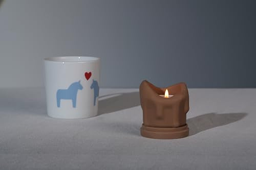 Handcrafted Tealight Candle Holder Designed as a Melting Candle; Handmade Tea Light Candle Holder; Bathroom, Living Room Mantel, Entryway, Buffet and Dining Table Decoration Brown - color: Brown
