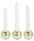 Vixdonos Round Mosaic Candlestick Holders Set of 3 Ceramic Candle Holder Bulk for Taper Candles,Gold - color: Mosaic-gold