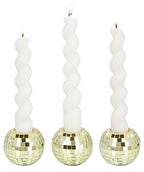 Vixdonos Round Mosaic Candlestick Holders Set of 3 Ceramic Candle Holder Bulk for Taper Candles,Gold - color: Mosaic-gold