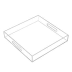 Clear Sturdy Acrylic Serving Tray with Handles - 12x12Inch - Coffee, Appetizer, Breakfast, Butler Tray - Kitchen Countertop & Makeup Drawer Organizer - color: Clear, size: 12" x 12" x 2"