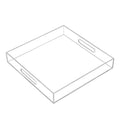 Clear Sturdy Acrylic Serving Tray with Handles - 12x12Inch - Coffee, Appetizer, Breakfast, Butler Tray - Kitchen Countertop & Makeup Drawer Organizer - color: Clear, size: 12" x 12" x 2"