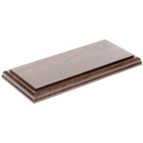 Plymor Solid Walnut Rectangular Wood Display Base with Ogee Edge, 10.75" W x 6.125" D x 0.75" H - size: 10" x 5" x 0.75"