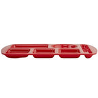 G.E.T. 6 Compartment School Cafeteria Tray, Left Handed, 10" x 15", Red (4 Pack) - color: Red, size: 10" x 15", style: 4 Pack Left Handed Trays