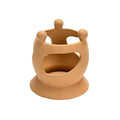 Creative Co-Op Handmade Terracotta Candle Holder with Circle of Figures